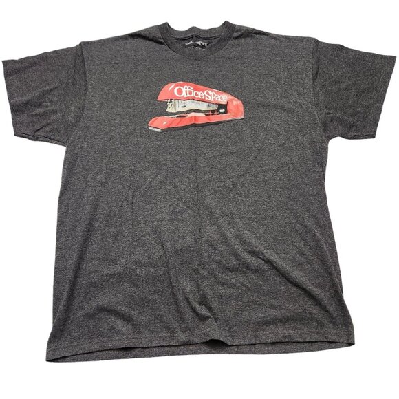 Office Space Red Swingline Stapler Medium Grey T-shirt Size XL - Picture 2 of 6